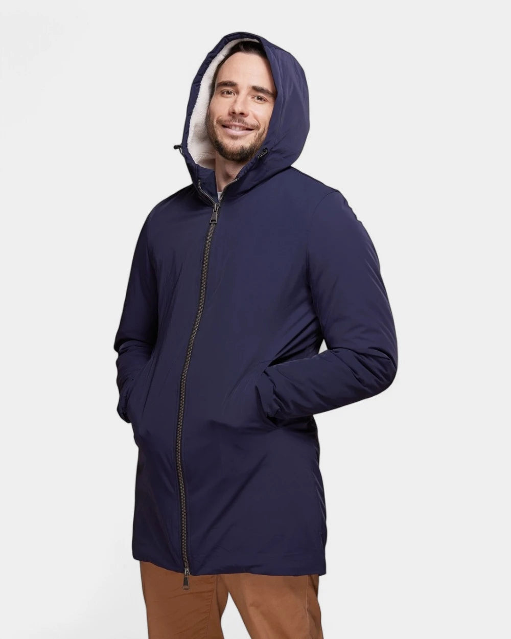 Lange parka met sherpavoering om te personaliseren - 1